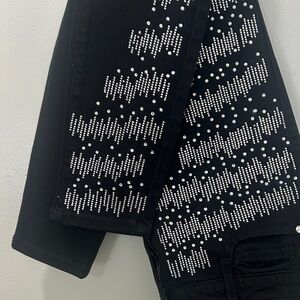 Bebe Black Pants with Silver Details